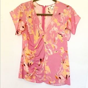 Lewit Nordstrom Pink Silk Top Size 6